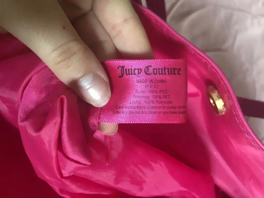 Juicy Couture Hot Pink and Black Sequin Large Tote Shoulder Bag
